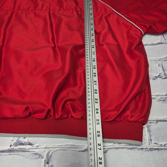 Ohio State Buckeyes Red Pullover Windbreaker Jacket Mens XL V-Neck Insulated - Picture 12 of 12